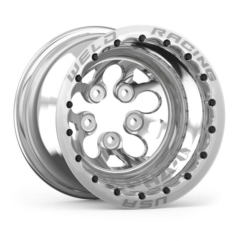 Weld Racing Polished Alpha-1 Double Beadlock Wheels 15 in. x 15 in., 2.000 in. Backspace